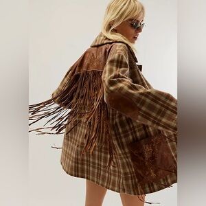 Free People x Brenda Knight Country Heritage Fringe Jacket